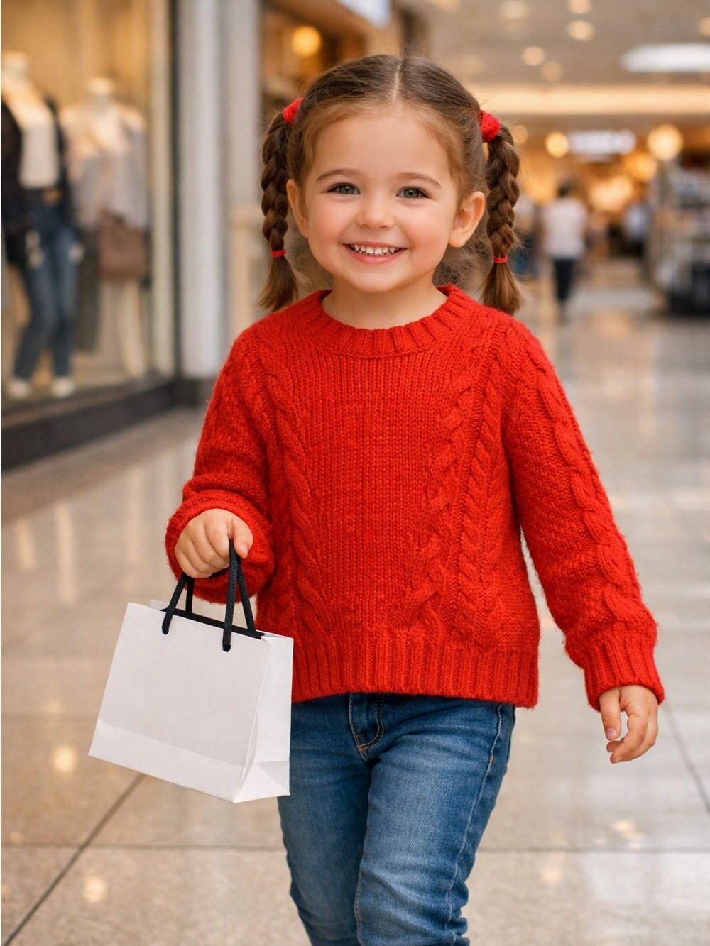 wonder nation Red Cable Knit Sweater